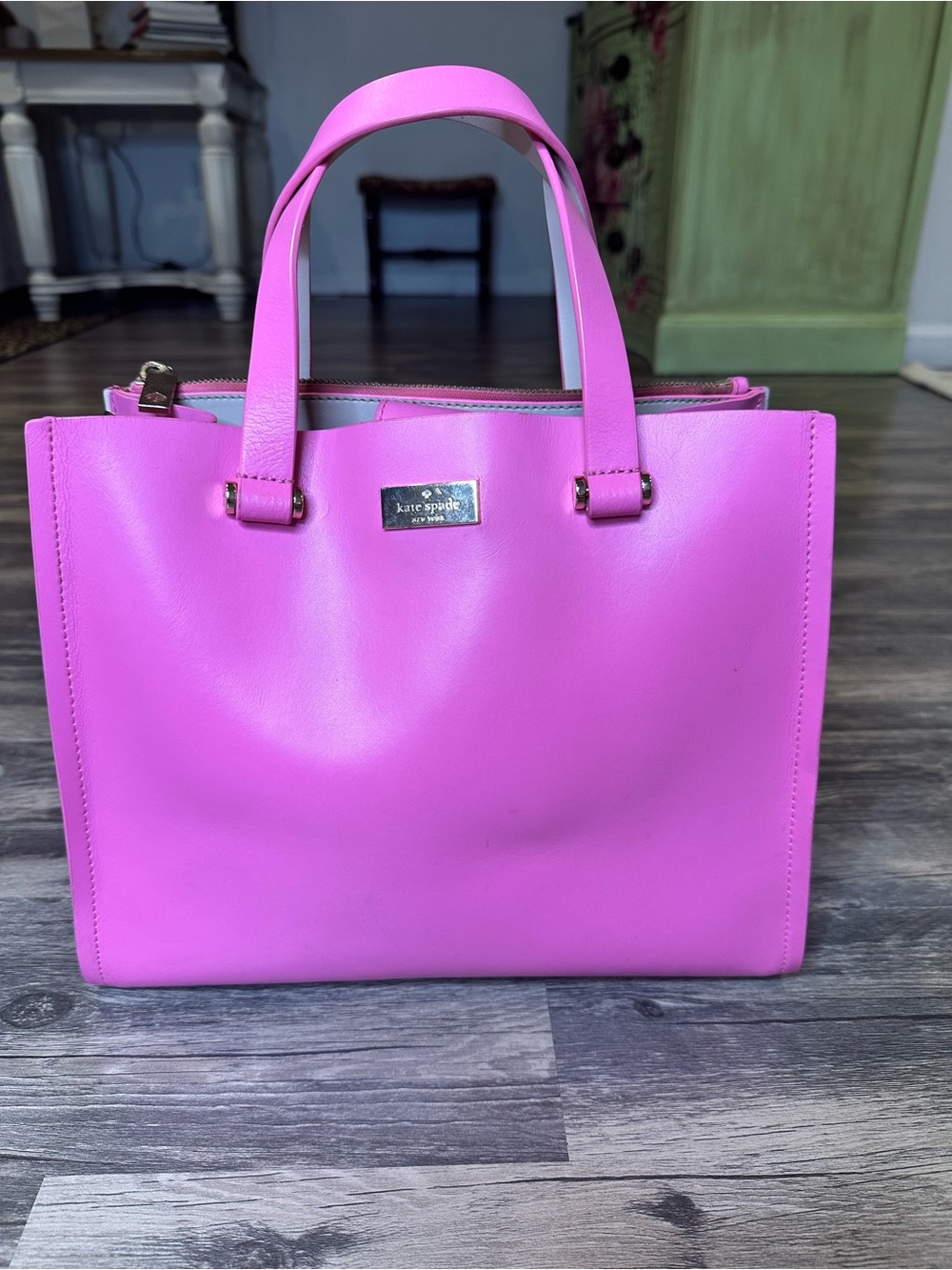 Kate Spade Arbor Hill Kyra Pink Leather Tote Satchel Handbag Purse - Picture 1 of 8